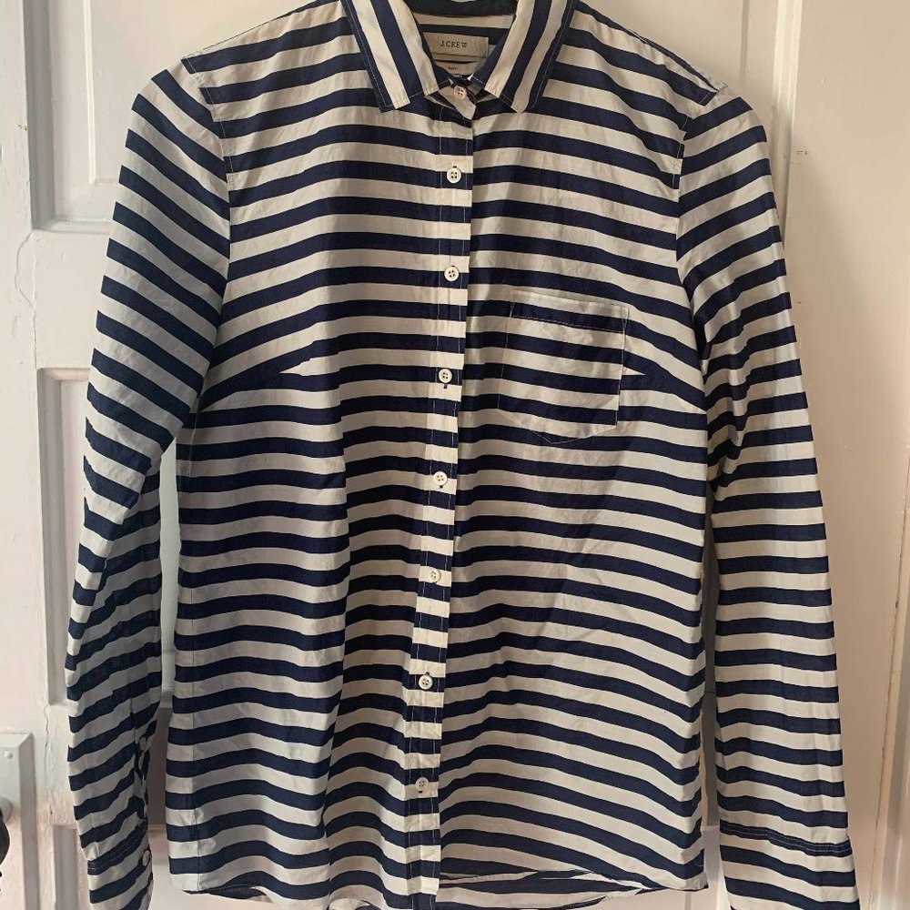 Striped J. Crew Button Down Shirt - 4